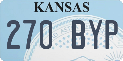 KS license plate 270BYP