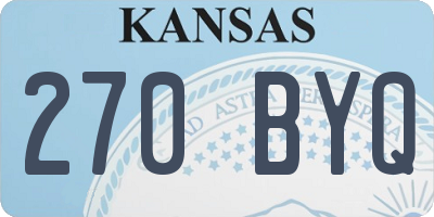 KS license plate 270BYQ