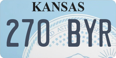 KS license plate 270BYR