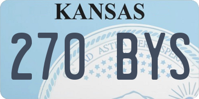 KS license plate 270BYS