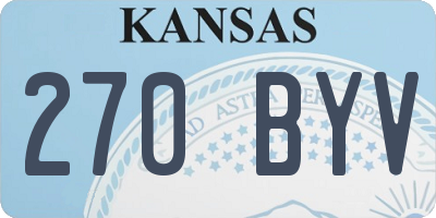 KS license plate 270BYV