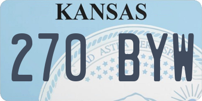 KS license plate 270BYW