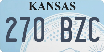 KS license plate 270BZC