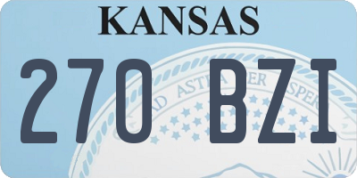 KS license plate 270BZI