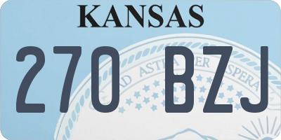 KS license plate 270BZJ