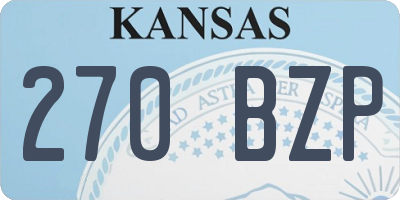 KS license plate 270BZP