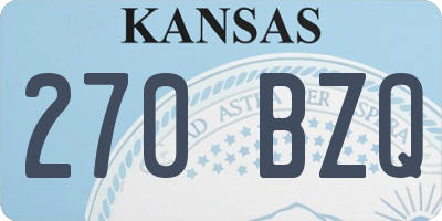 KS license plate 270BZQ