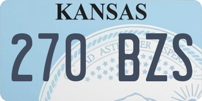 KS license plate 270BZS