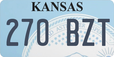 KS license plate 270BZT