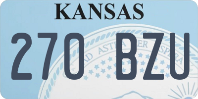 KS license plate 270BZU