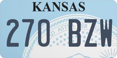 KS license plate 270BZW