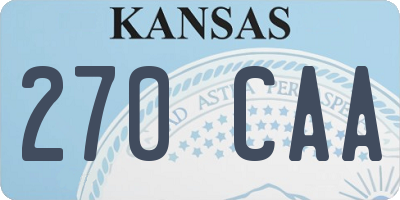 KS license plate 270CAA