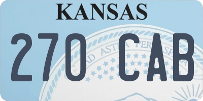 KS license plate 270CAB