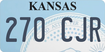 KS license plate 270CJR