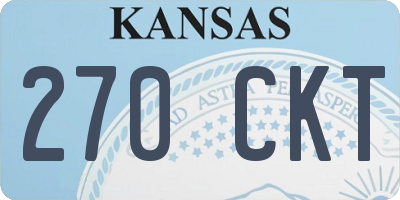 KS license plate 270CKT