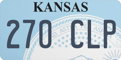 KS license plate 270CLP