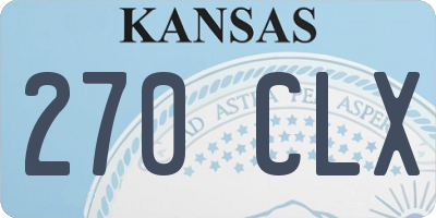 KS license plate 270CLX