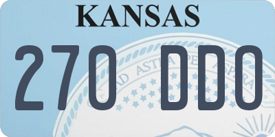 KS license plate 270DDO