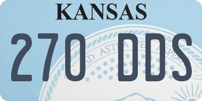 KS license plate 270DDS