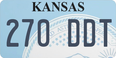 KS license plate 270DDT