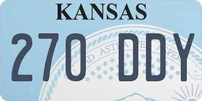 KS license plate 270DDY