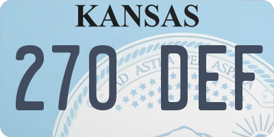 KS license plate 270DEF