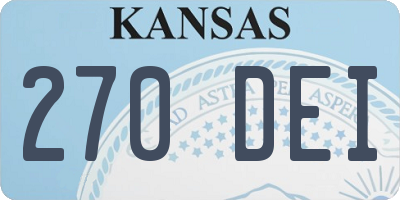 KS license plate 270DEI