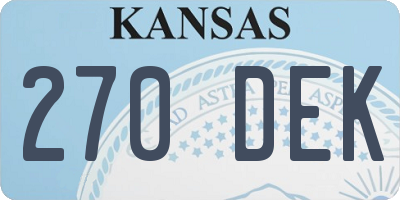 KS license plate 270DEK