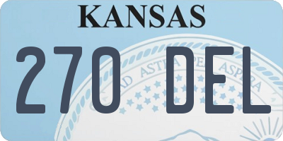 KS license plate 270DEL