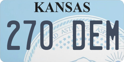 KS license plate 270DEM
