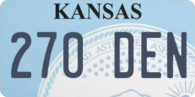KS license plate 270DEN