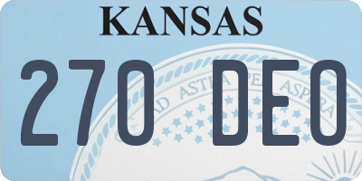 KS license plate 270DEO