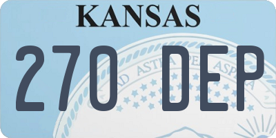 KS license plate 270DEP