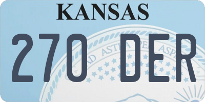 KS license plate 270DER