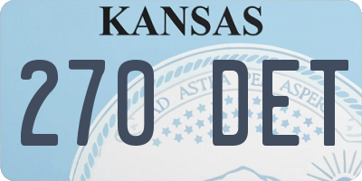 KS license plate 270DET