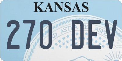 KS license plate 270DEV