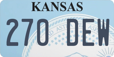 KS license plate 270DEW