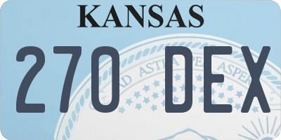 KS license plate 270DEX