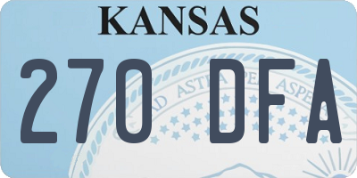 KS license plate 270DFA