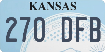 KS license plate 270DFB
