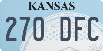 KS license plate 270DFC