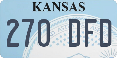 KS license plate 270DFD