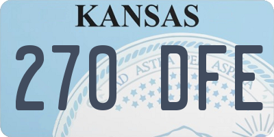 KS license plate 270DFE