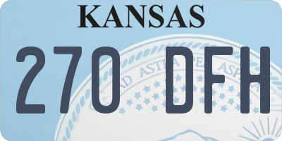 KS license plate 270DFH