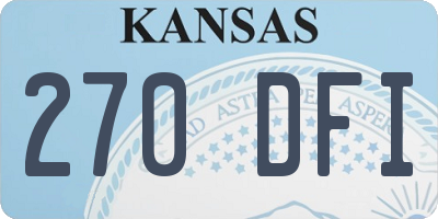 KS license plate 270DFI