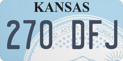 KS license plate 270DFJ