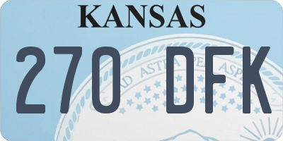 KS license plate 270DFK