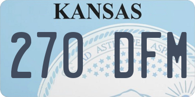 KS license plate 270DFM