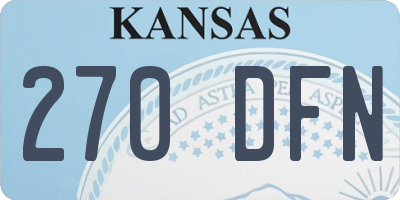 KS license plate 270DFN