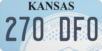 KS license plate 270DFO
